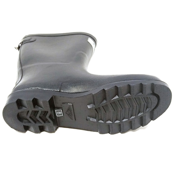 Women Rain Boots, Rubber Mid Calf Zipper Matte Rainboots, RB-5412 - Picture 3 of 3